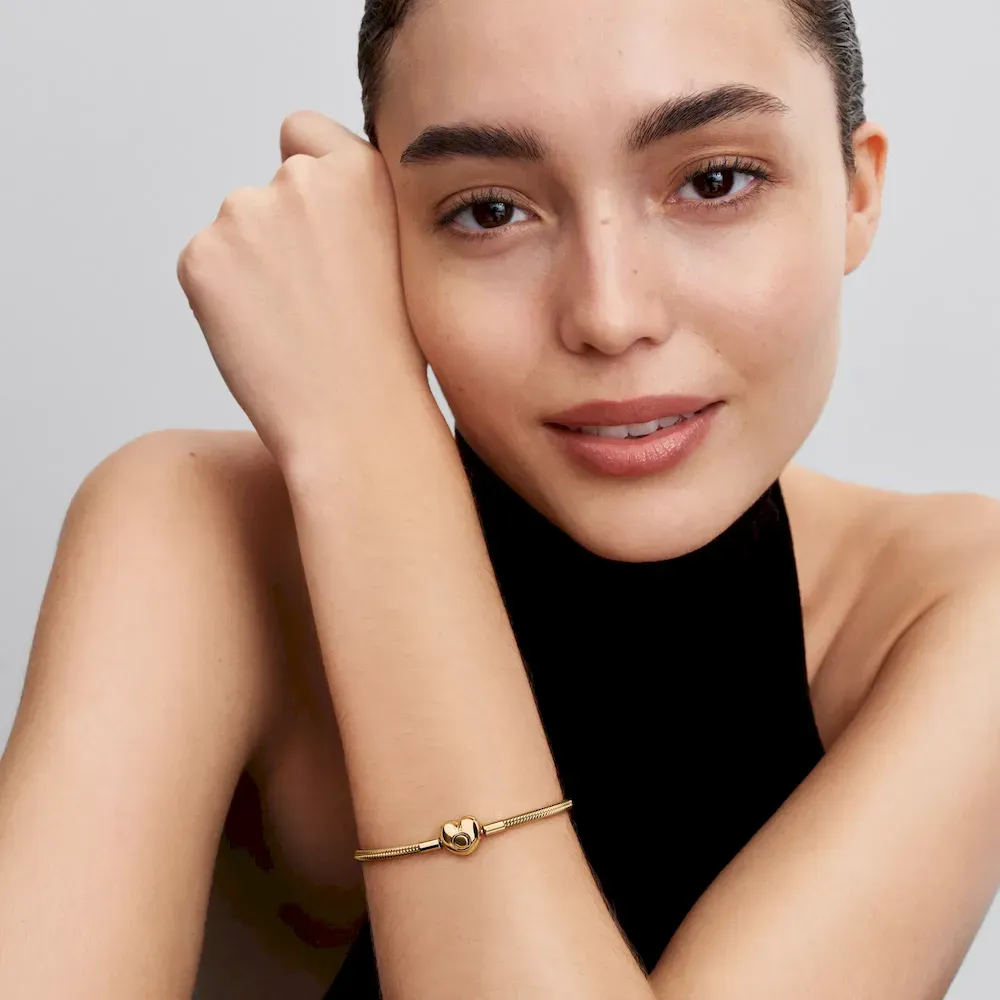 Heart Clasp Snake Chain Bracelet - Image 3