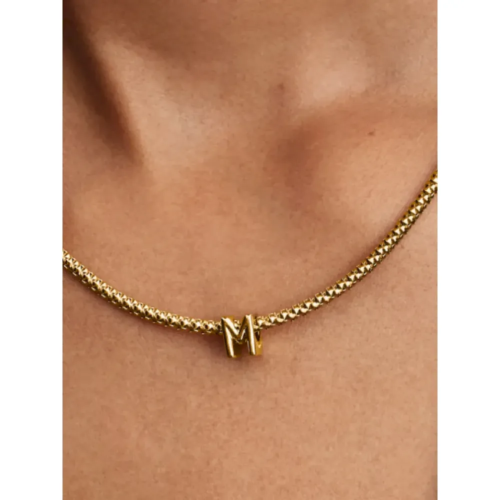 Letter M Charm Necklace - Image 9