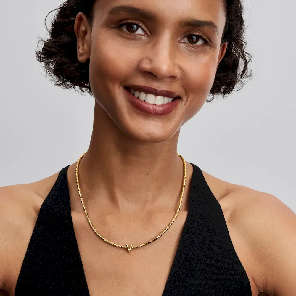 Letter V Charm Necklace - Image 10