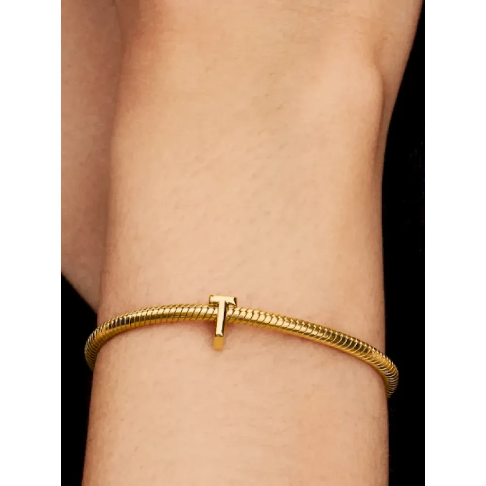 Letter T Charm Necklace - Image 9