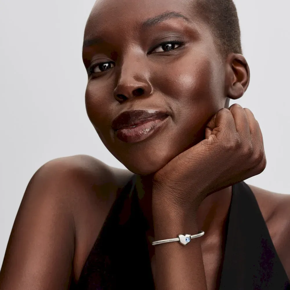 Engravable Sea Aqua Blue Stone Heart Charm - Image 4