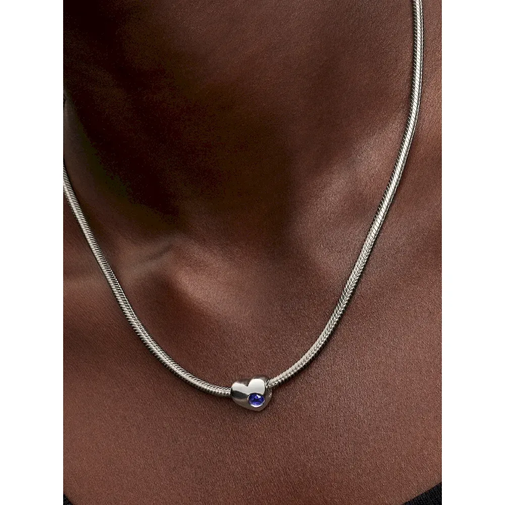 Engravable Blue Stone Heart Charm - Image 2