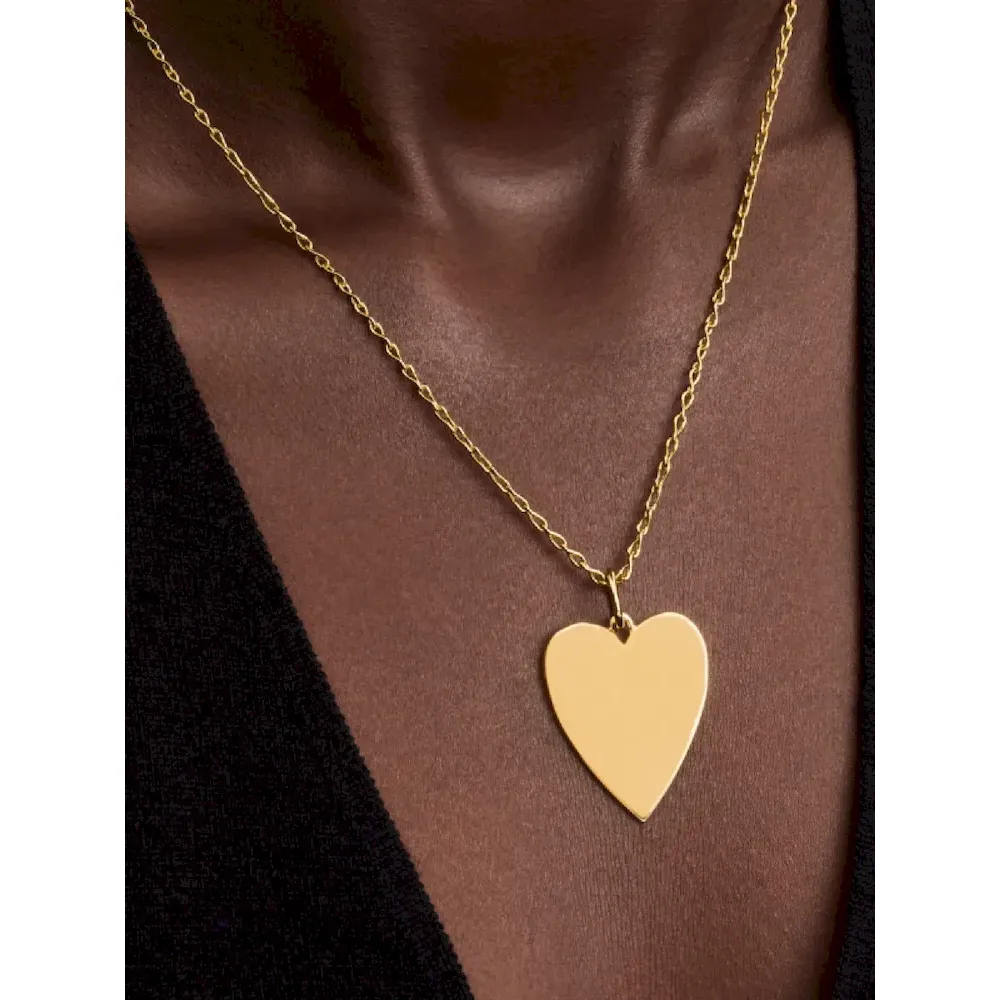 Engravable Oversized Heart Tag Pendant Necklace - Image 4