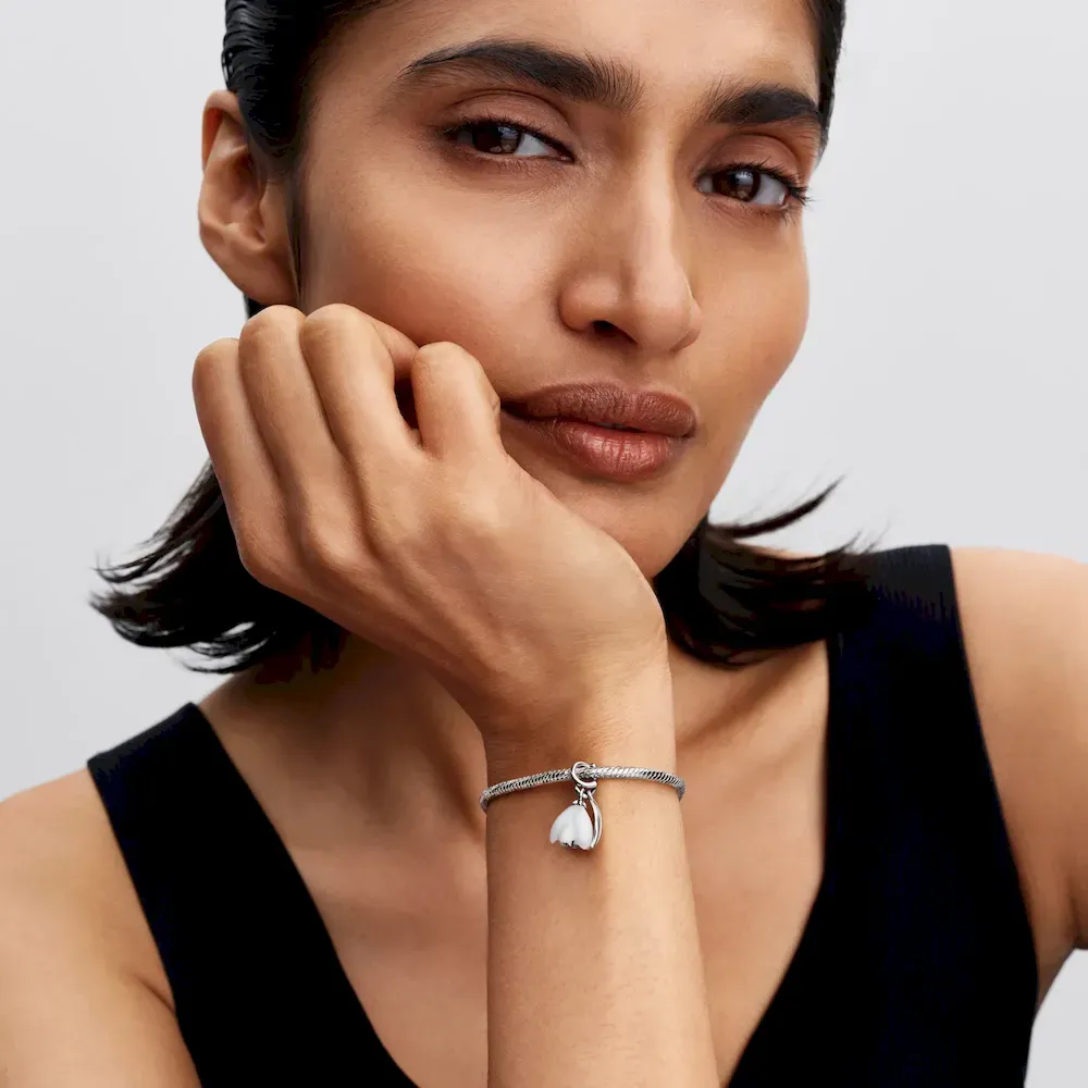 Snowdrop Flower Dangle Charm - Image 3