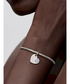 Alternative view of March Aqua Blue Stone Heart Dangle Charm