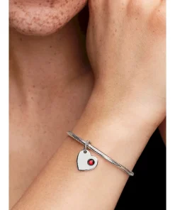 Alternative view of January Red Stone Heart Dangle Charm