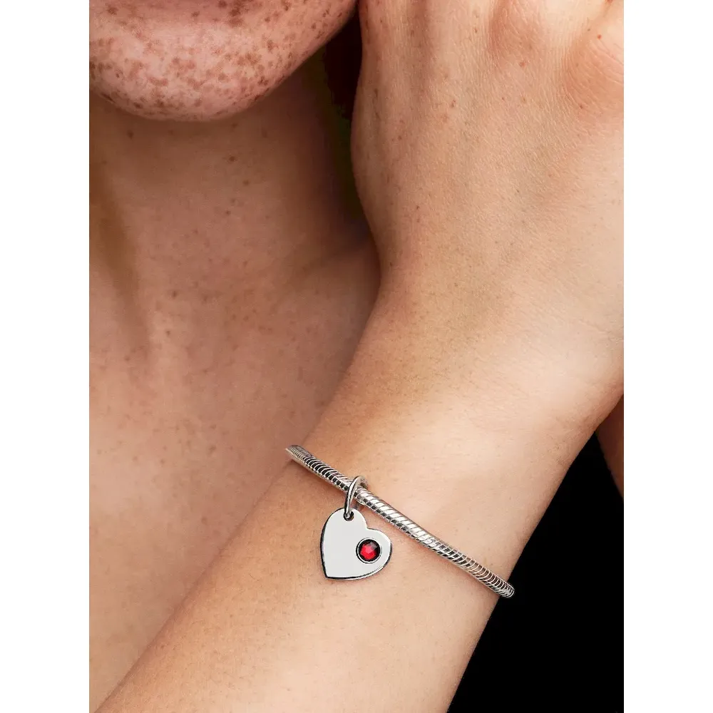 January Birthstone Heart Pendant Necklace - Image 4