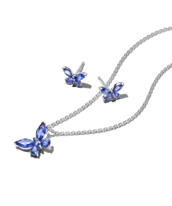 Alternative view of Winter Blue Butterfly Necklace and Earring Set