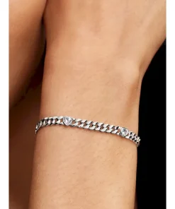 Alternative view of Heart Cuban Chain Bracelet