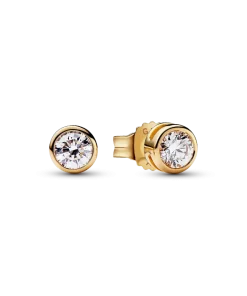 Pandora Era Bezel 14k Gold Lab-grown Diamond Earrings