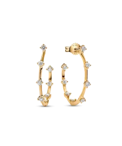 Pandora Era Lab-Grown Diamond Station Hoop Earrings