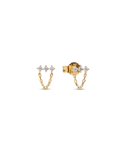 Pandora Era Lab-Grown Diamond Trio Chain Stud Earrings