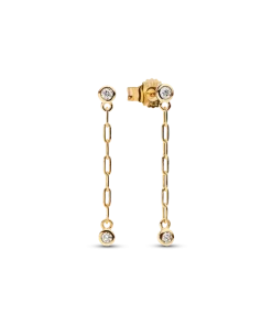 Pandora Era Bezel Lab-Grown Diamond Paperclip Chain Drop Earrings