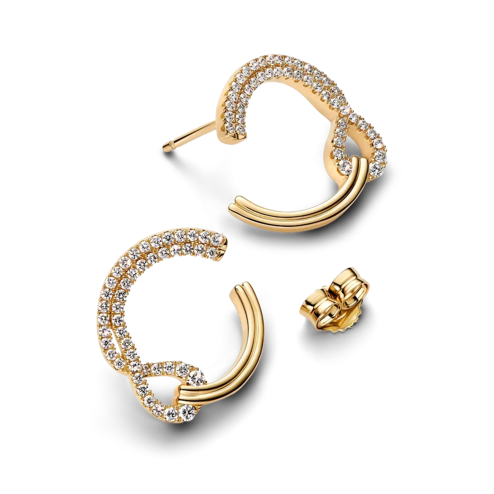 Pandora Infinite Lab-grown Diamond Pavé Open Circle Stud Earrings - Image 5