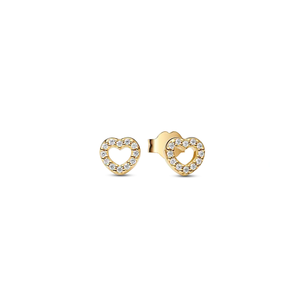 Open Heart Stud Earrings