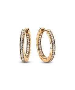 Pandora Signature Logo & Pavé Hoop Earrings