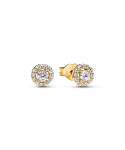 Round Pavé Halo Stud Earrings