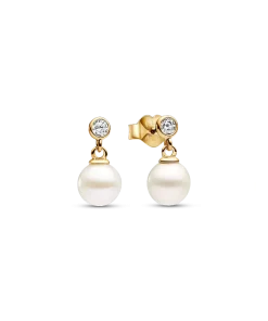 Treated Freshwater Cultured Pearl & Stone Drop Earrings