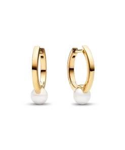Treated Freshwater Cultured Pearl Hoop Earrings