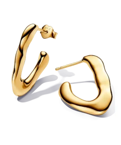 Organically V-shaped Open Hoop Earrings