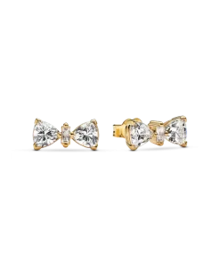 Sparkling Bow Stud Earrings