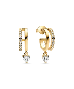 Dangling Heart Hoop Earrings