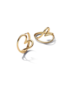 Organically Shaped Heart Hoop Earrings