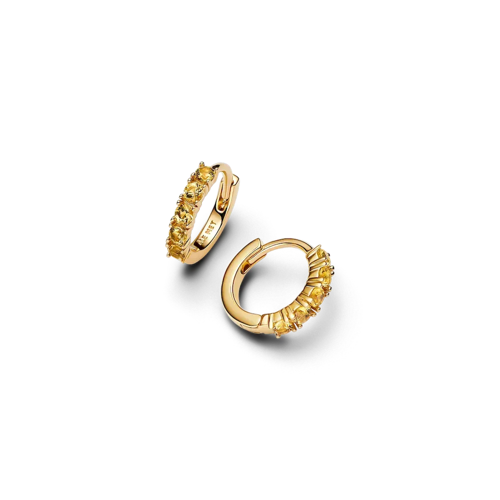 Yellow Huggie Earrings - Image 7