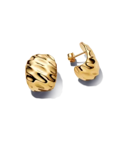 Rippled Wide Hoop Earrings