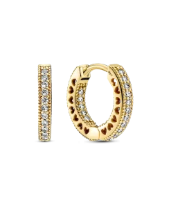 Pavé Heart Hoop Earrings