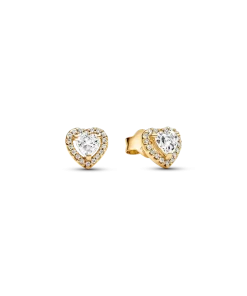 Sparkling Elevated Heart Stud Earrings