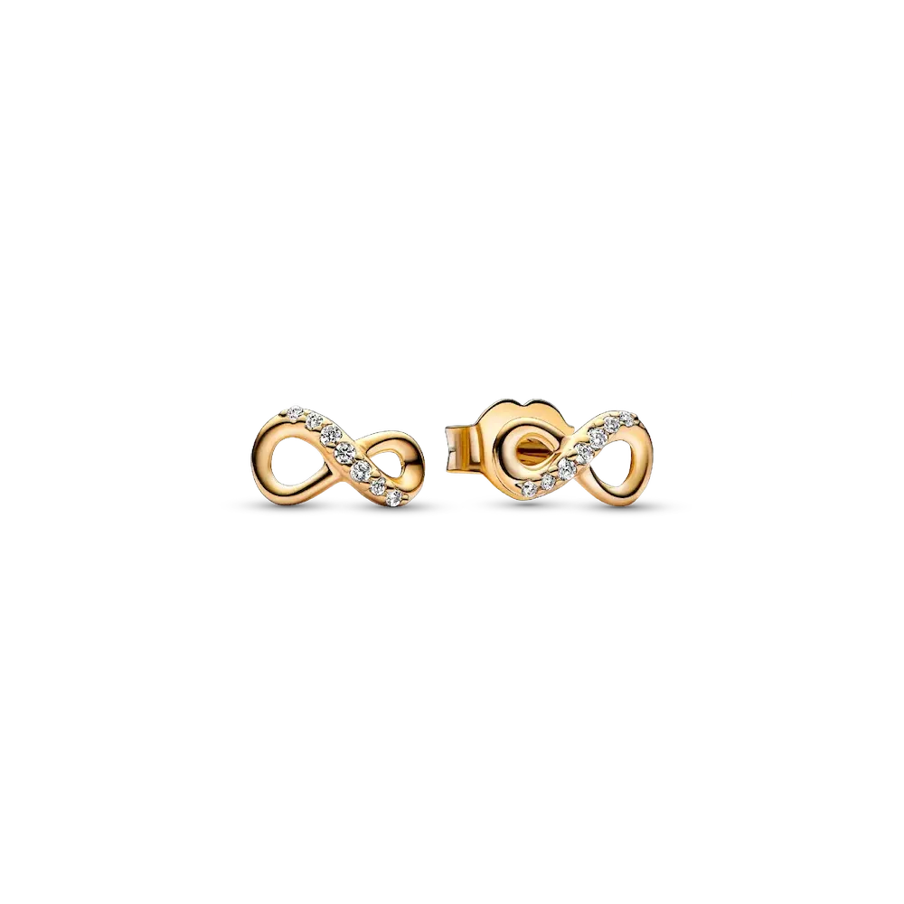 Golden Infinity Necklace and Earrings Set - Image 2