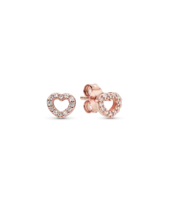 Open Heart Stud Earrings