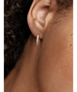 Alternative view of Pavé Heart Hoop Earrings