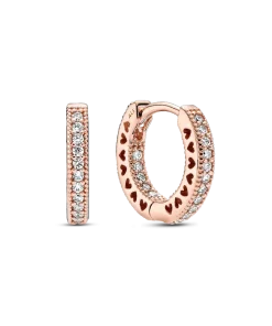 Pavé Heart Hoop Earrings