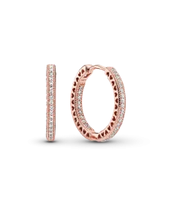 Sparkle and Hearts Hoop Earrings