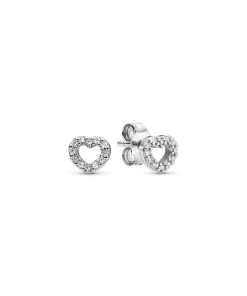 Open Heart Stud Earrings