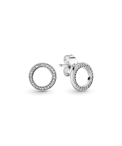 Sparkling Circle Stud Earrings