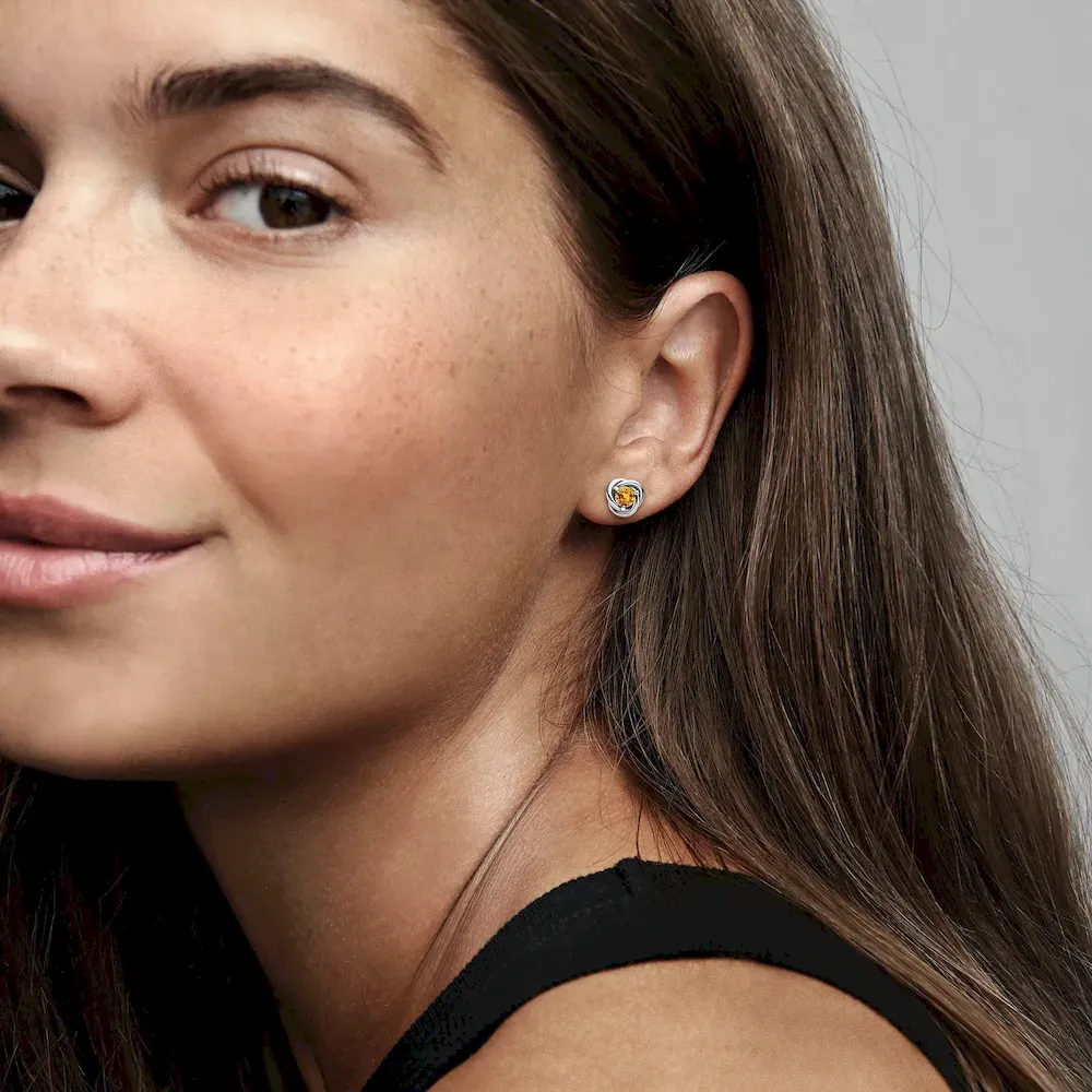 November Honey Eternity Circle Stud Earrings - Image 3