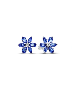 Sparkling Blue Herbarium Cluster Stud Earrings