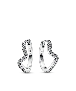 Sparkling Wave Hoop Earrings