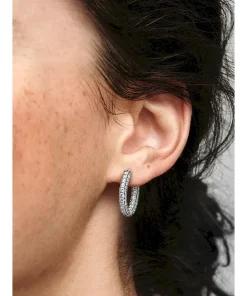 Alternative view of Pandora Timeless Pavé Single-row Hoop Earrings