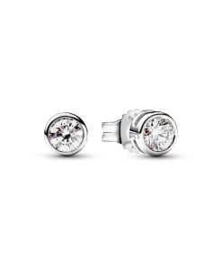 Pandora Era Bezel Sterling Silver Lab-grown Diamond Earrings