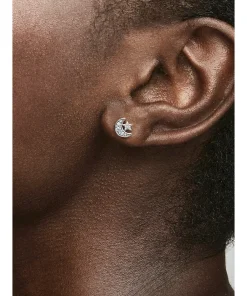 Alternative view of Sparkling Moon & Star Stud Earrings