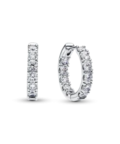 Sparkling Row Eternity Hoop Earrings