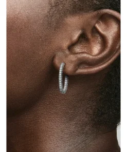 Alternative view of Pandora Timeless Pavé Single-row Hoop Earrings