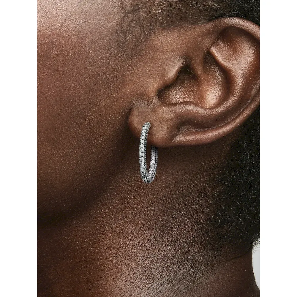 Pandora Timeless Pavé Single-row Hoop Earrings - Image 2