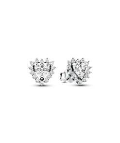 Sparkling Heart Halo Stud Earrings