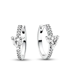 Sparkling Heart Hoop Earrings