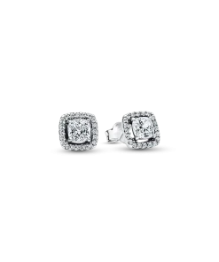 Square Halo Stud Earrings